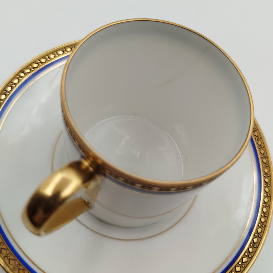 Кофейная пара в стиле ампир, "Limoges", фарфор, роспись, золочение
