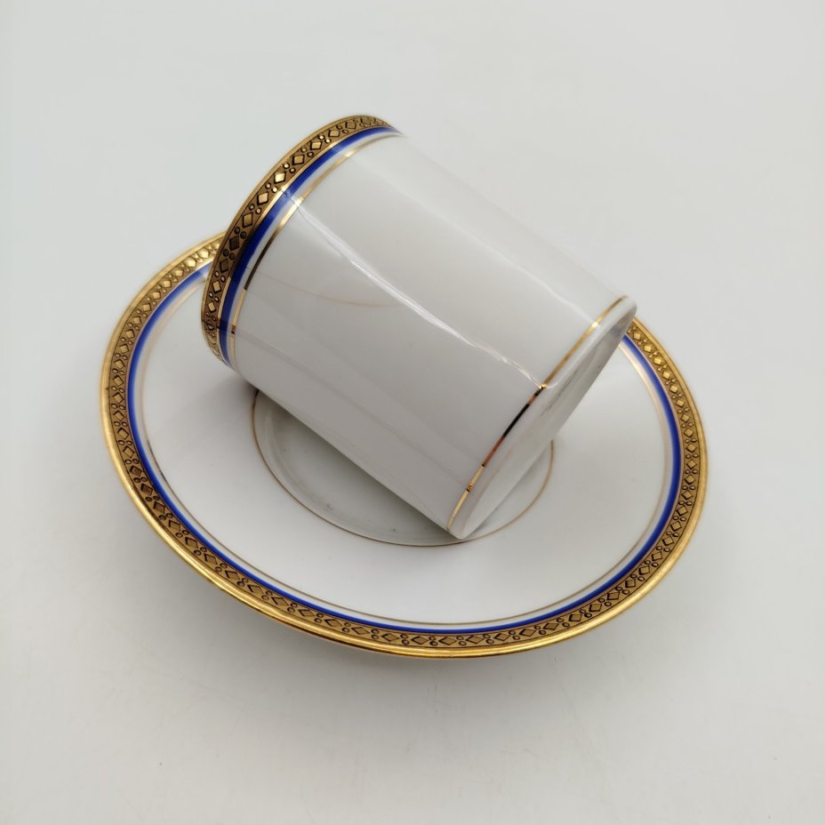Кофейная пара в стиле ампир, "Limoges", фарфор, роспись, золочение