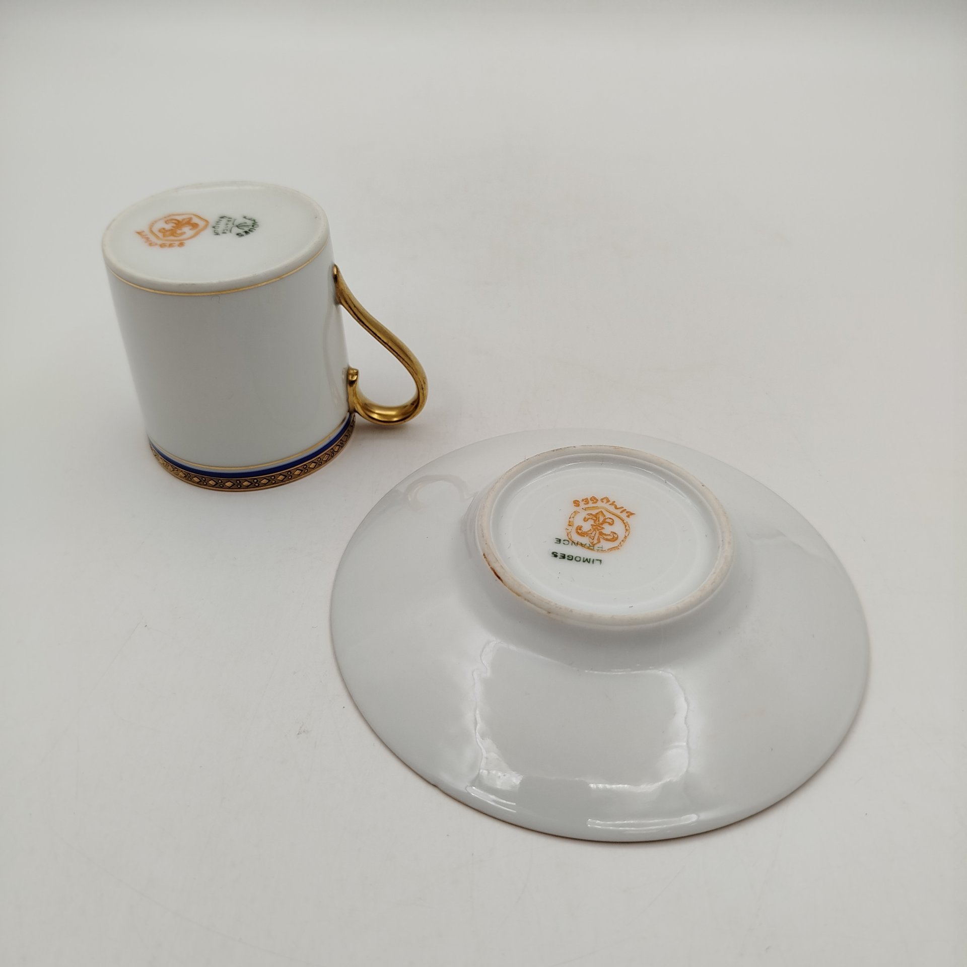 Кофейная пара в стиле ампир, "Limoges", фарфор, роспись, золочение