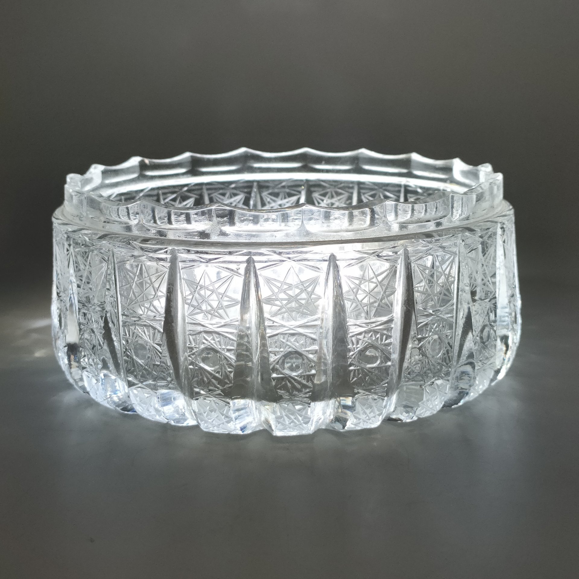 Ваза для фруктов (конфетница), хрусталь, алмазная грань, СССР, 1970-1990 гг.