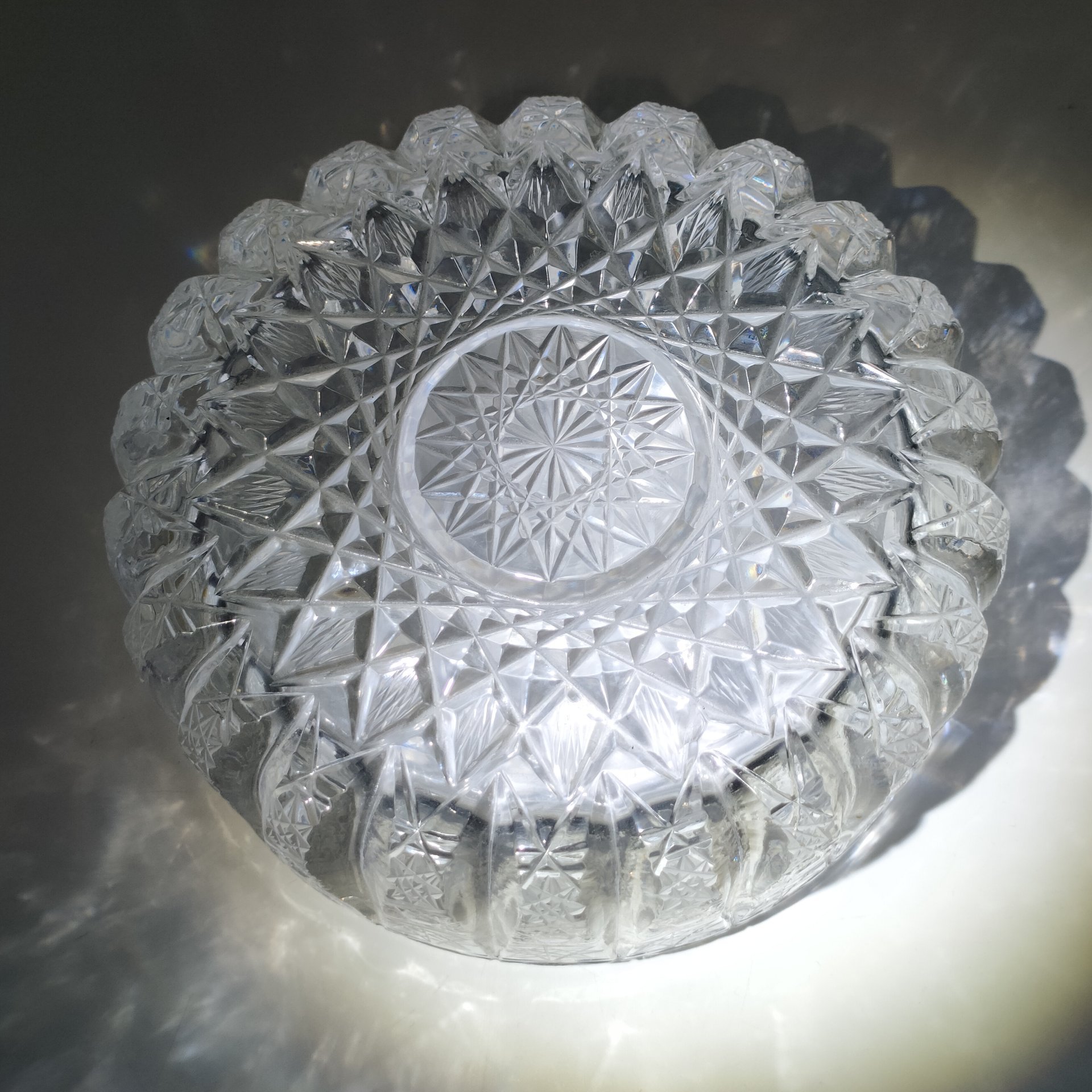 Ваза для фруктов (конфетница), хрусталь, алмазная грань, СССР, 1970-1990 гг.