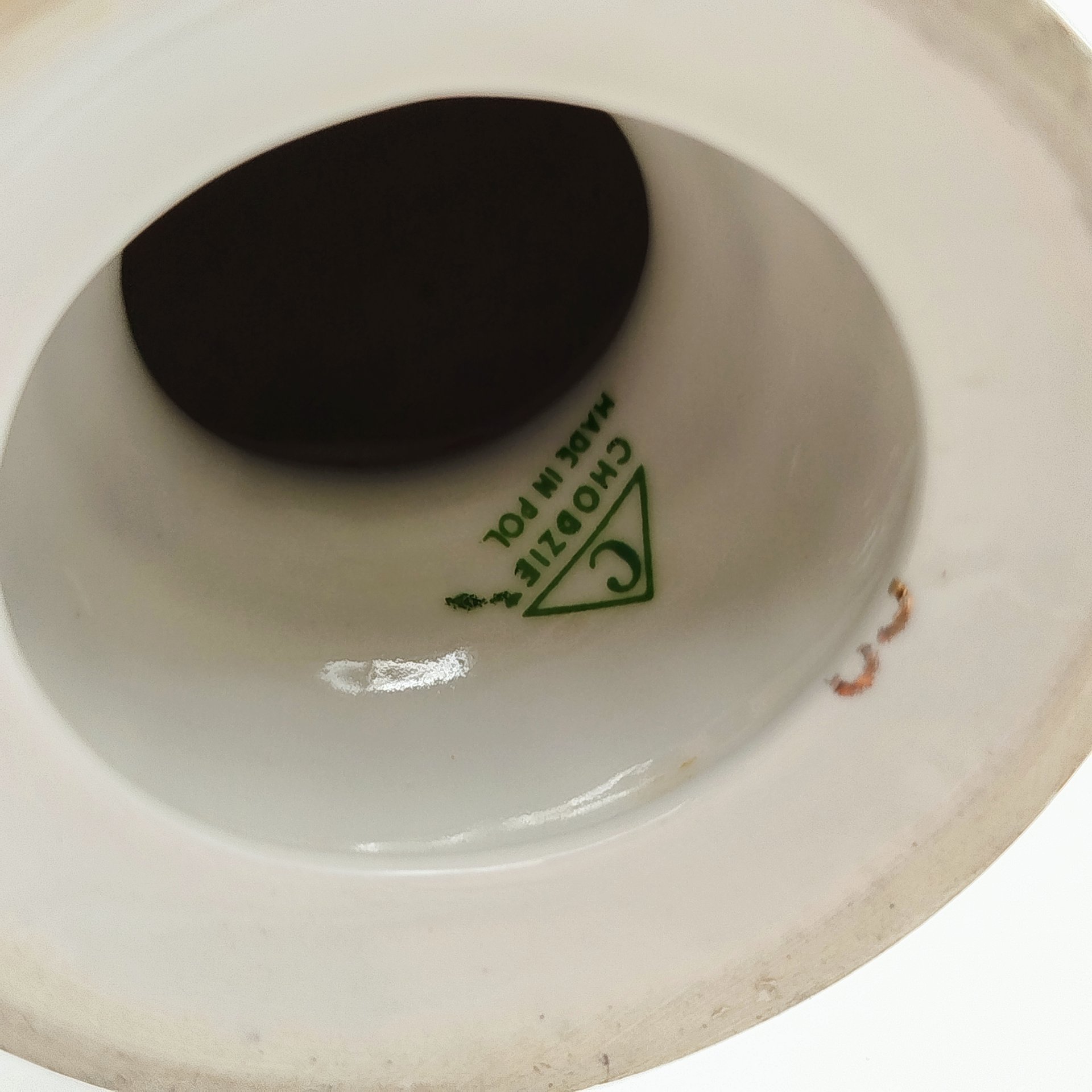 Подсвечник на одну свечу с цветочным декором золотистого цвета, фарфор, золочение, Chodziez, Польша, 1964-1980 гг.