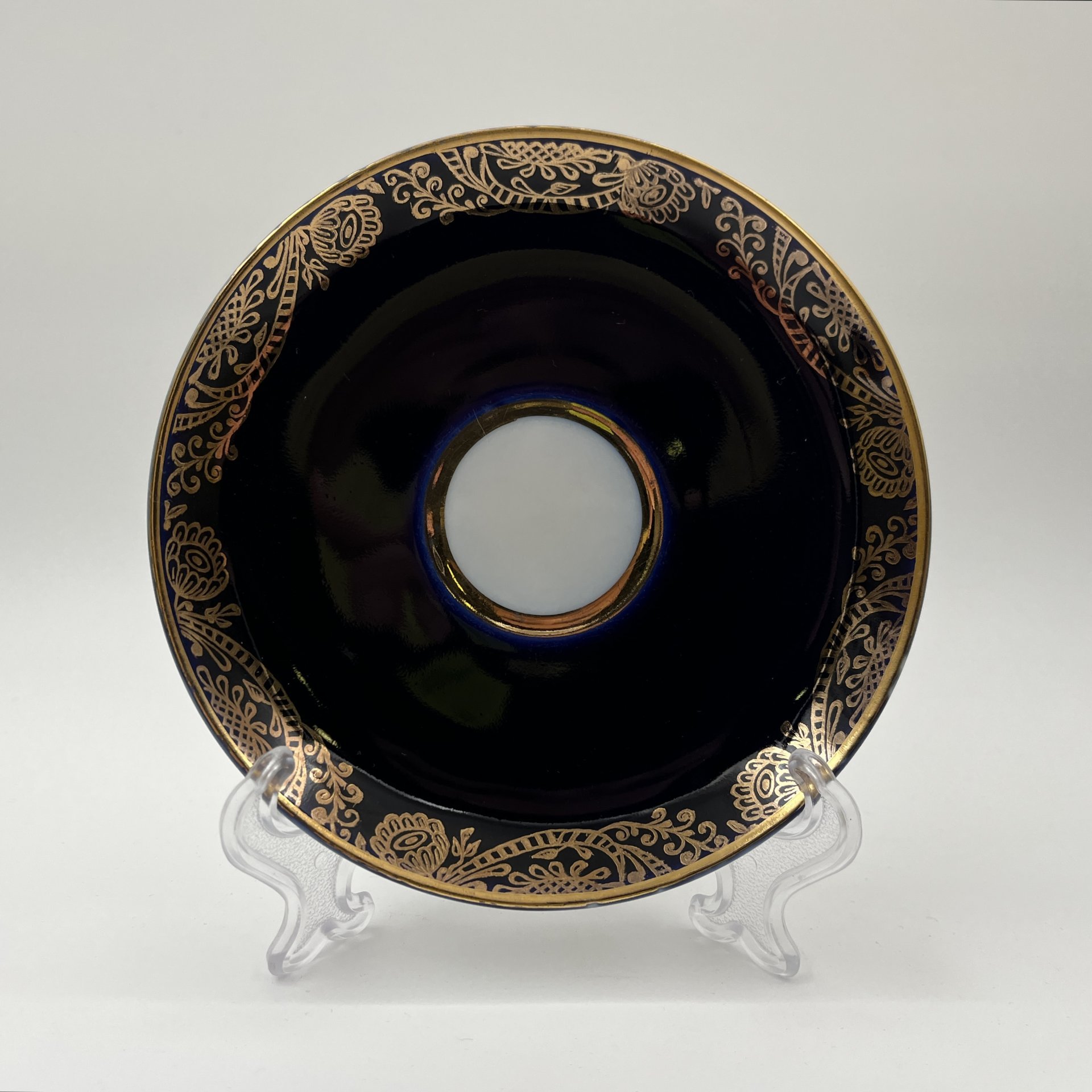 Пара кофейная, фарфор, крытье кобальтом, золочение, Ленинградский фарфоровый завод (ЛФЗ), СССР, 1970-1990 гг.