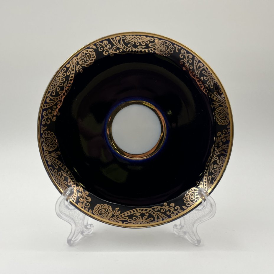 Пара кофейная, фарфор, крытье кобальтом, золочение, Ленинградский фарфоровый завод (ЛФЗ), СССР, 1970-1990 гг.