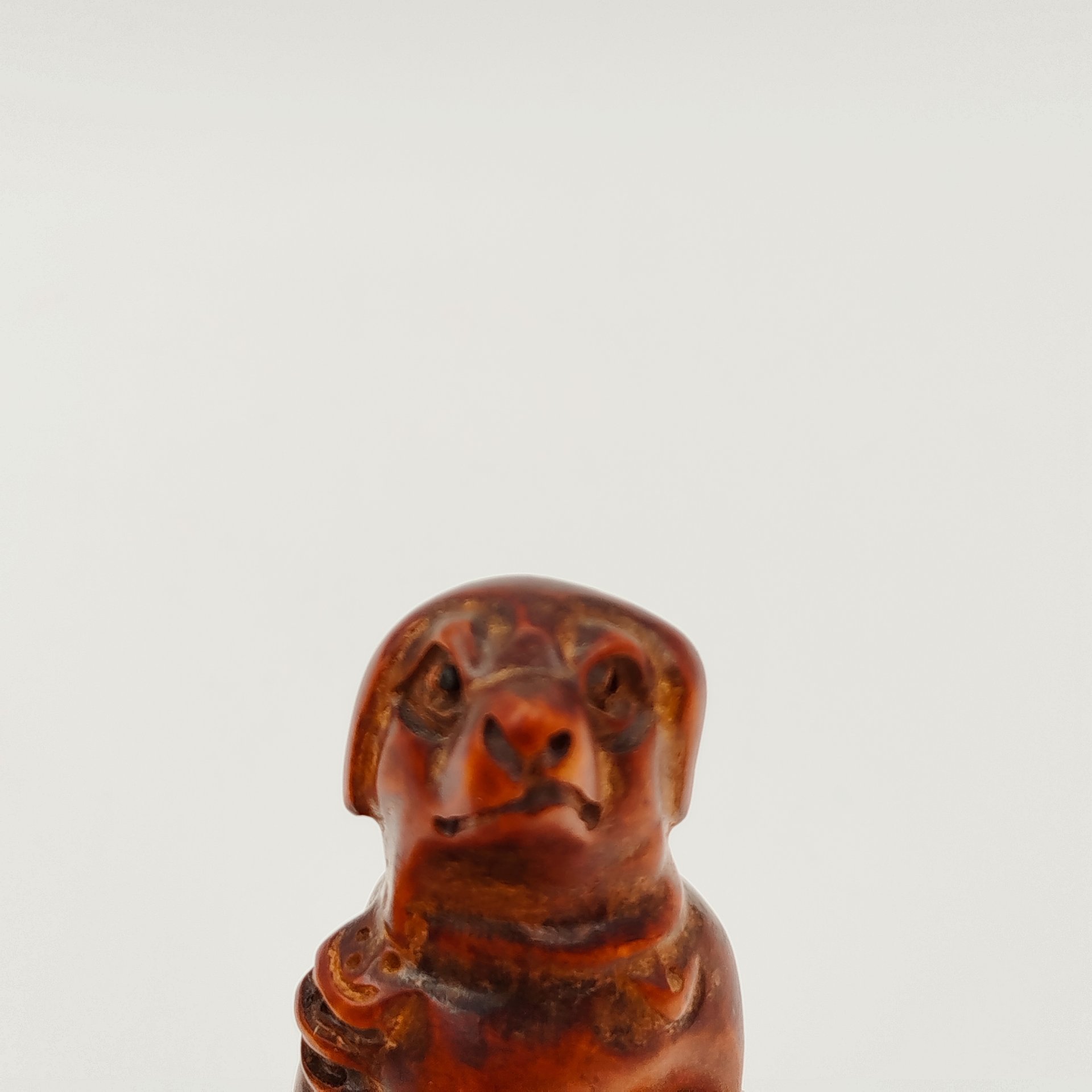 Статуэтка (нэцкэ) "Собака", дерево, резьба, тонировка, Япония, 1930-1970 гг.