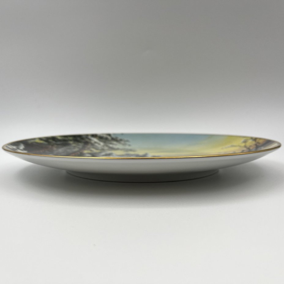 Тарелка декоративная с изображением зимнего пейзажа, Gloria Fine Porcelain Bavaria