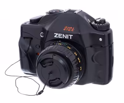 Фотоаппарат пленочный "Zenit 212k" в оригинальном чехле с объективом «MC Зенитар-K2s» 2/50, пластмасса, Красногорский механический завод, 1995-2005 гг, Красногорский механический завод (КМЗ)