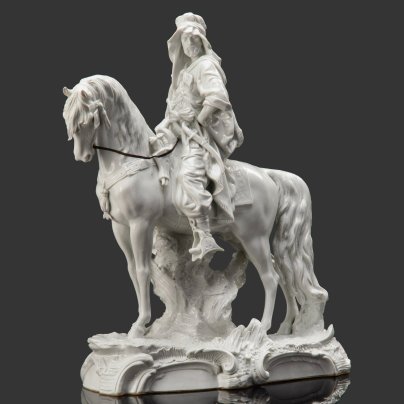 Скульптура "Арабский воин на коне" ("Бедуин"), скульптор Reinhard Möller (предположительно), фарфор, Scheibe-Alsbach Porzellan, Германия, 1925-1972 гг.