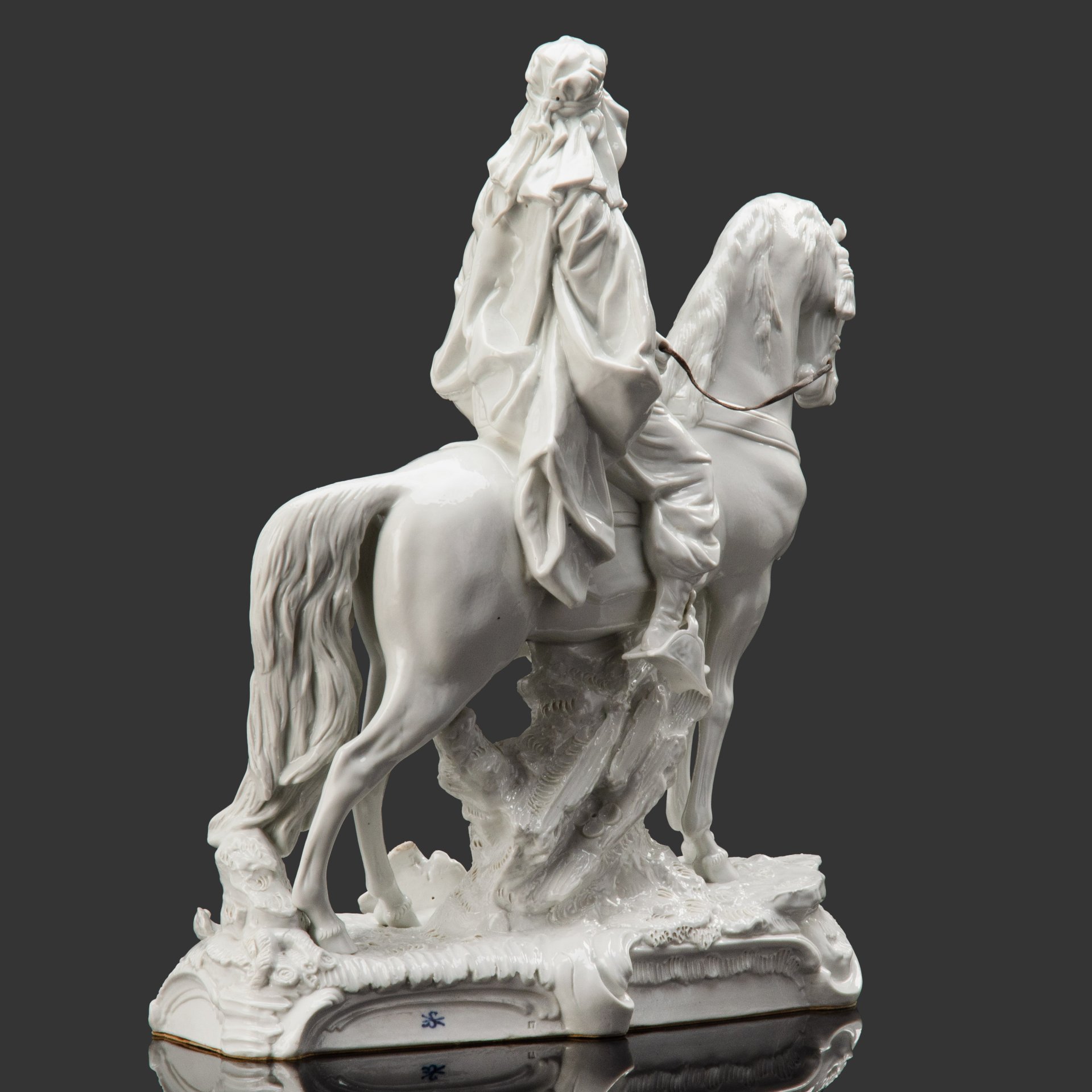 Скульптура "Арабский воин на коне" ("Бедуин"), скульптор Reinhard Möller (предположительно), фарфор, Scheibe-Alsbach Porzellan, Германия, 1925-1972 гг.