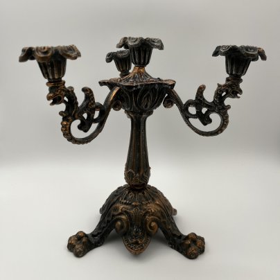 Подсвечник на 4 свечи с растительным декором, металл, СССР, 1970-1990 гг.