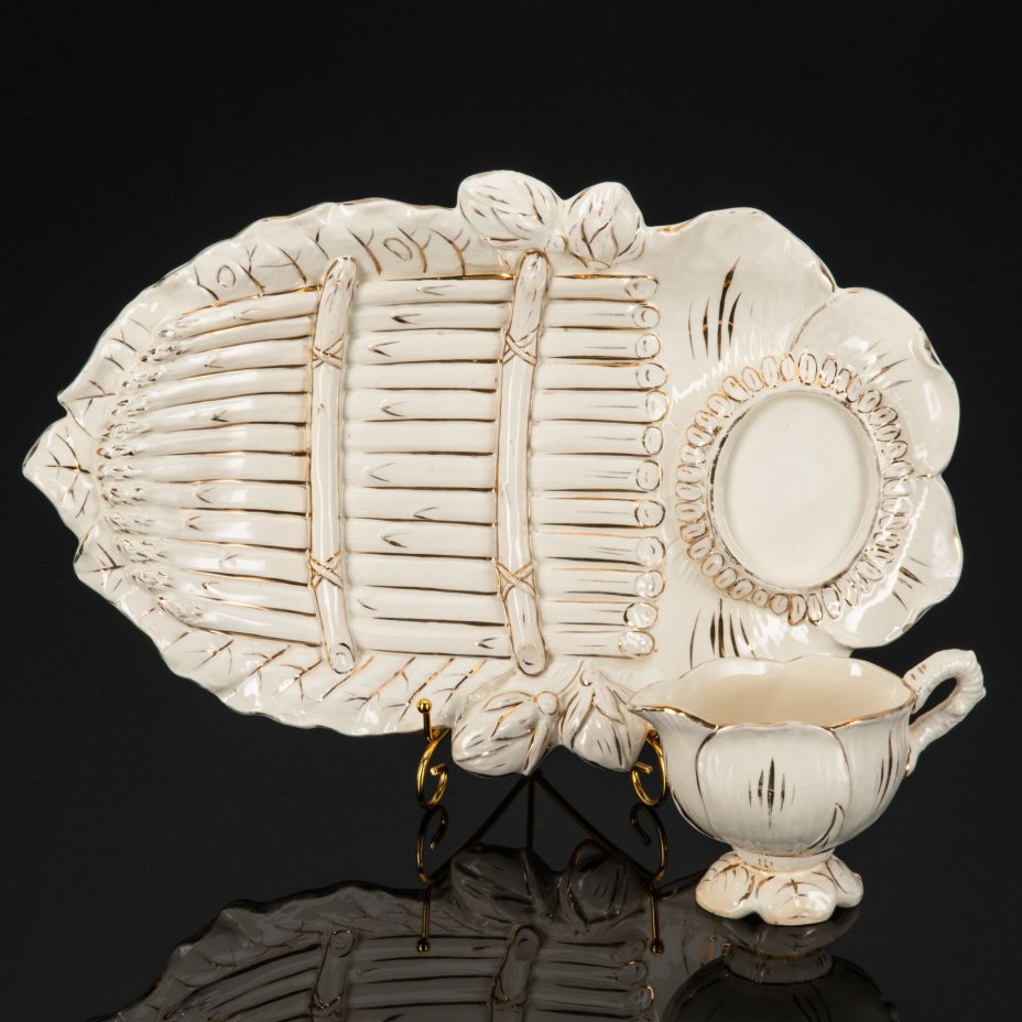Блюдо (менажница) с соусником в стиле Art Nouveau, Julius Dressler