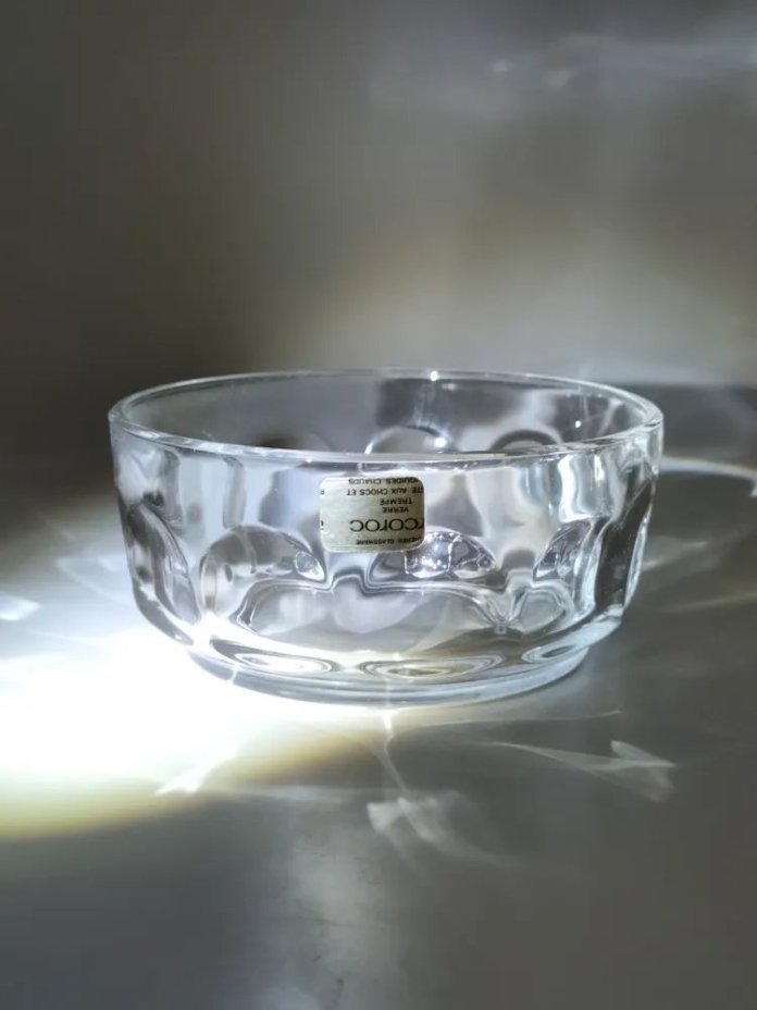 Миниатюрная вазочка (конфетница) с линзовидным декором, стекло, Arcoroc, Франция, 2010 г.