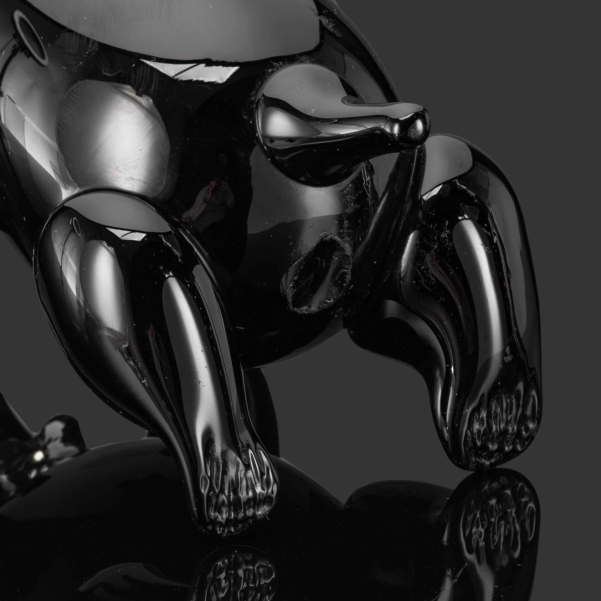 Штоф "Медведь", автор Мациевский Ярослав Григорович (предположительно), стекло, гутная техника, Львовская керамико-скульптурная фабрика (ЛКСФ), СССР, 1970-1990 гг.