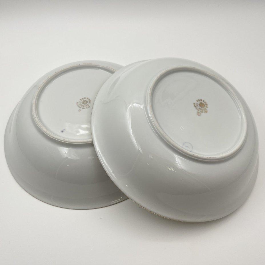 Набор из 2-х салатников круглой формы "Мадонна", фарфор, люстр, деколь, золочение, Fortuna Eisenberg, ГДР, 1960-1973 гг.