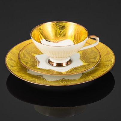 [Юбилейная коллекция] Трио чайное, украшенное абстрактным узором