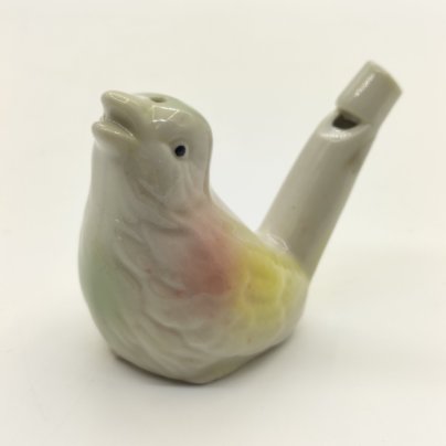 Игрушка-свистулька "Соловей", фарфор, аэрография, роспись, СССР, 1970-1990 гг.