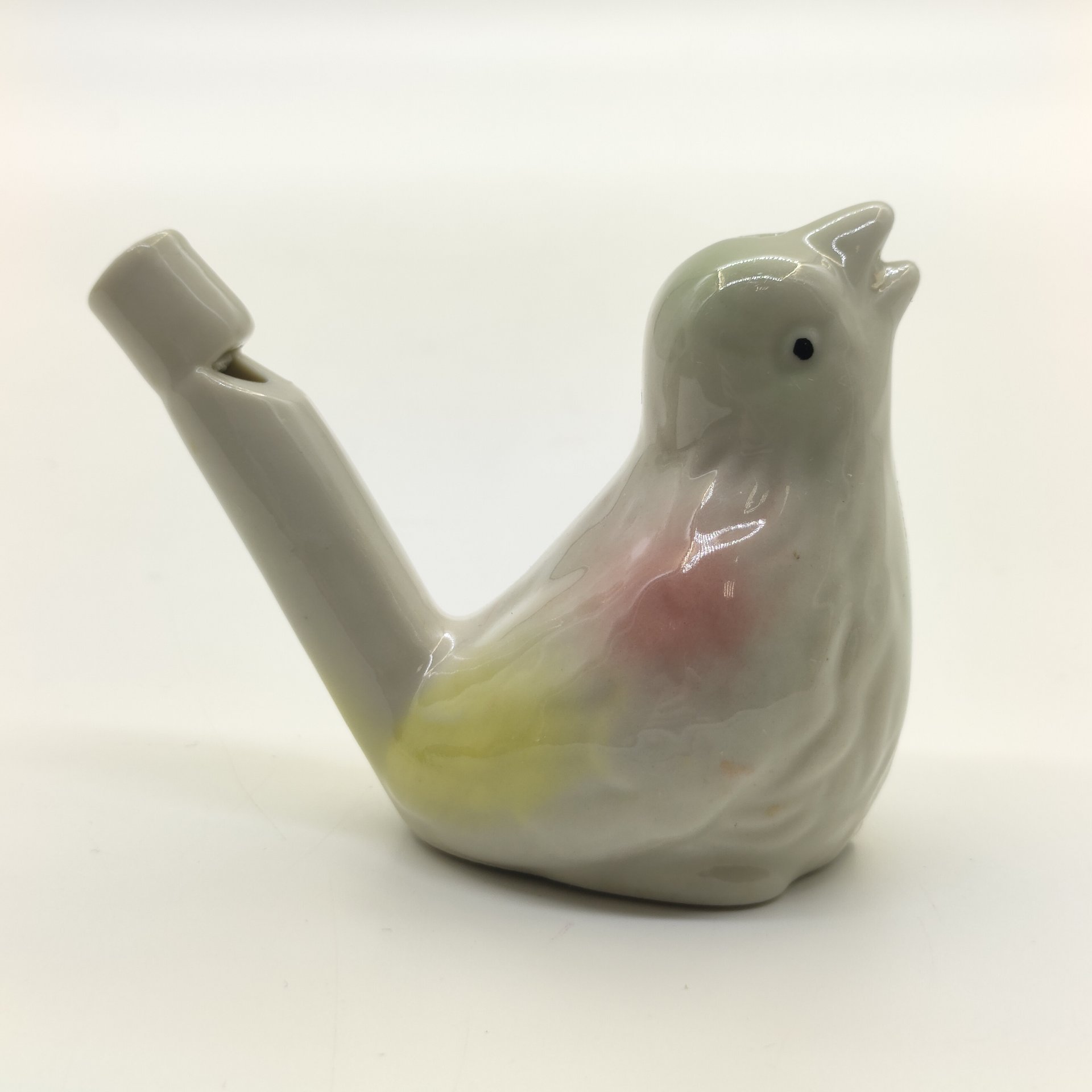 Игрушка-свистулька "Соловей", фарфор, аэрография, роспись, СССР, 1970-1990 гг.