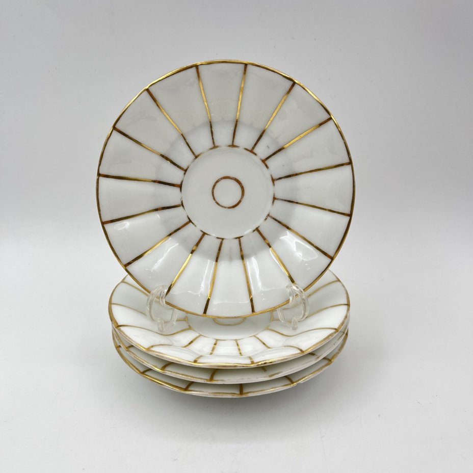 Набор из 4-х блюдец, фарфор, золочение, Vieux Paris (Старый Париж), Франция, 1880-1910 гг., Vieux Paris (Старый Париж)