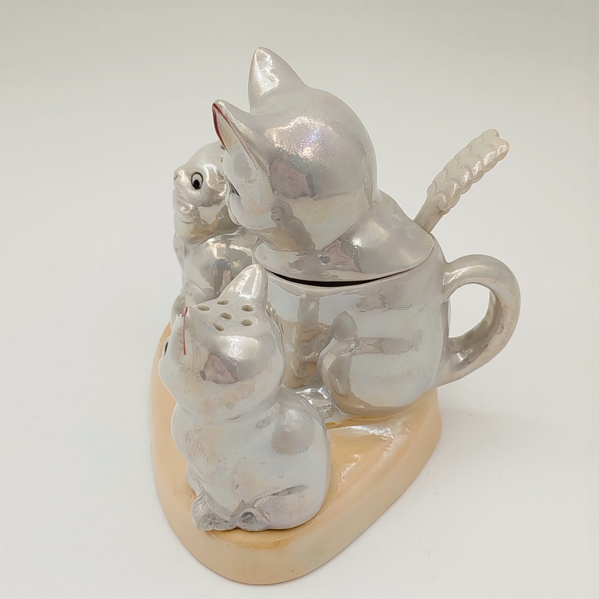 Набор для специй "Кошка с котятами" (солонка, перечница, горчичница)