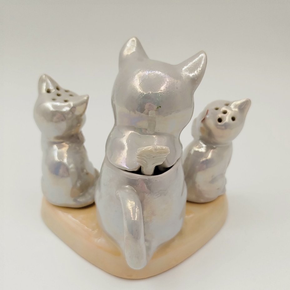 Набор для специй "Кошка с котятами" (солонка, перечница, горчичница)