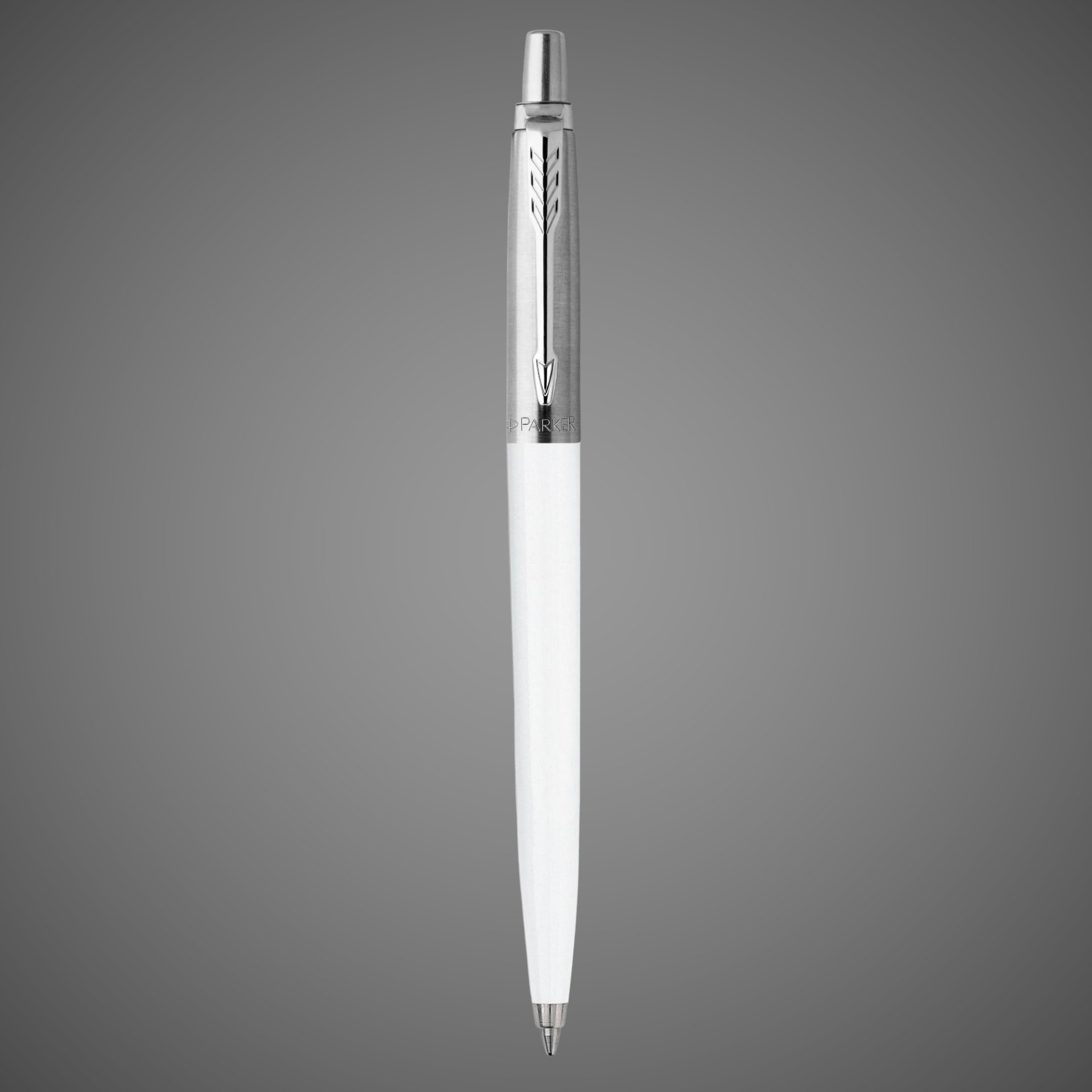 Шариковая ручка Parker Jotter ORIGINALS WHITE CT, стержень: Mblue ЭКО-УПАКОВКА+жестяной футляр, Металлы: нержавеющая сталь, пластик