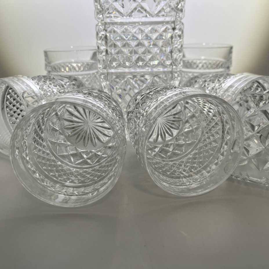 Набор для виски "Madison" на 6 персон, хрусталь, алмазная грань, Bohemia Crystal (Bohemia Glass), Чехия, 1980-2000 гг.