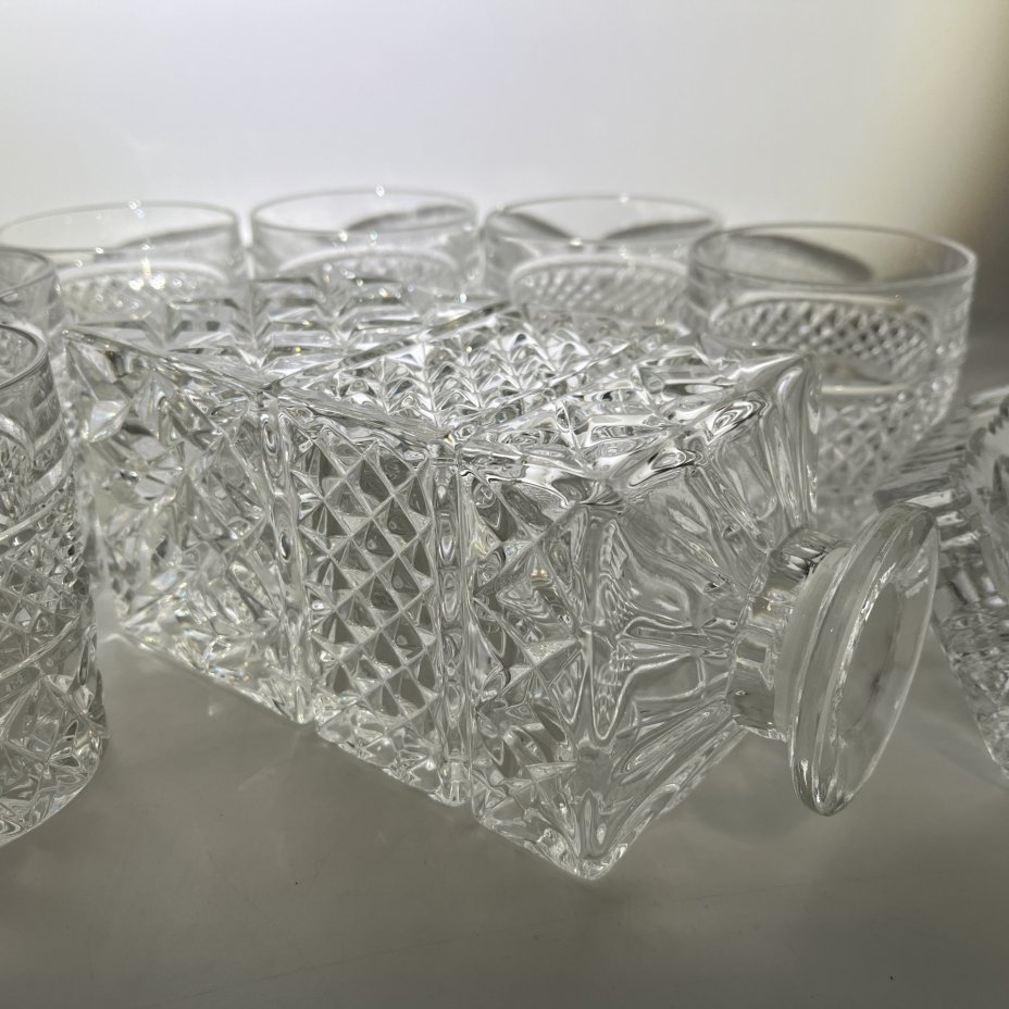 Набор для виски "Madison" на 6 персон, хрусталь, алмазная грань, Bohemia Crystal (Bohemia Glass), Чехия, 1980-2000 гг.