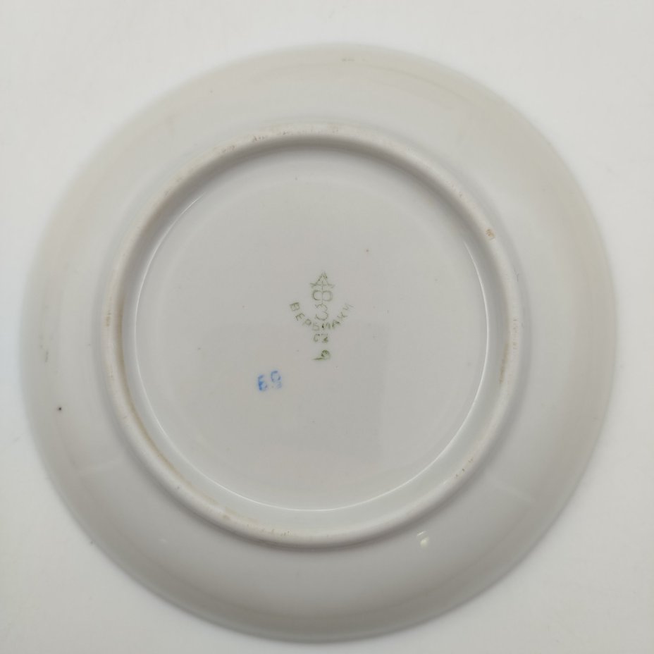 Набор из 6-ти чайных пар, фарфор, крытье, золочение, Дмитровский фарфоровый завод (ДФЗ Вербилки), СССР, 1954-1965 гг.