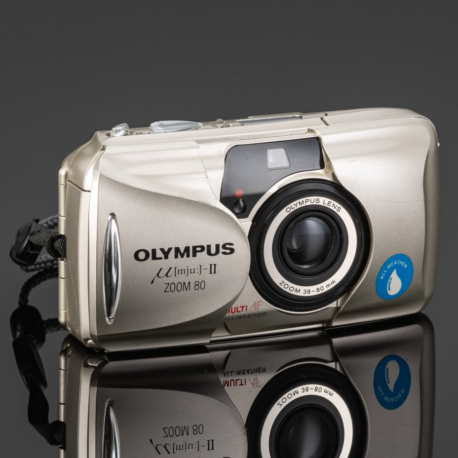Фотоаппарат пленочный "Olympus MJU-II Zoom 80" в оригинальном чехле, Olympus, пластик, металл, Япония, 1999 г.