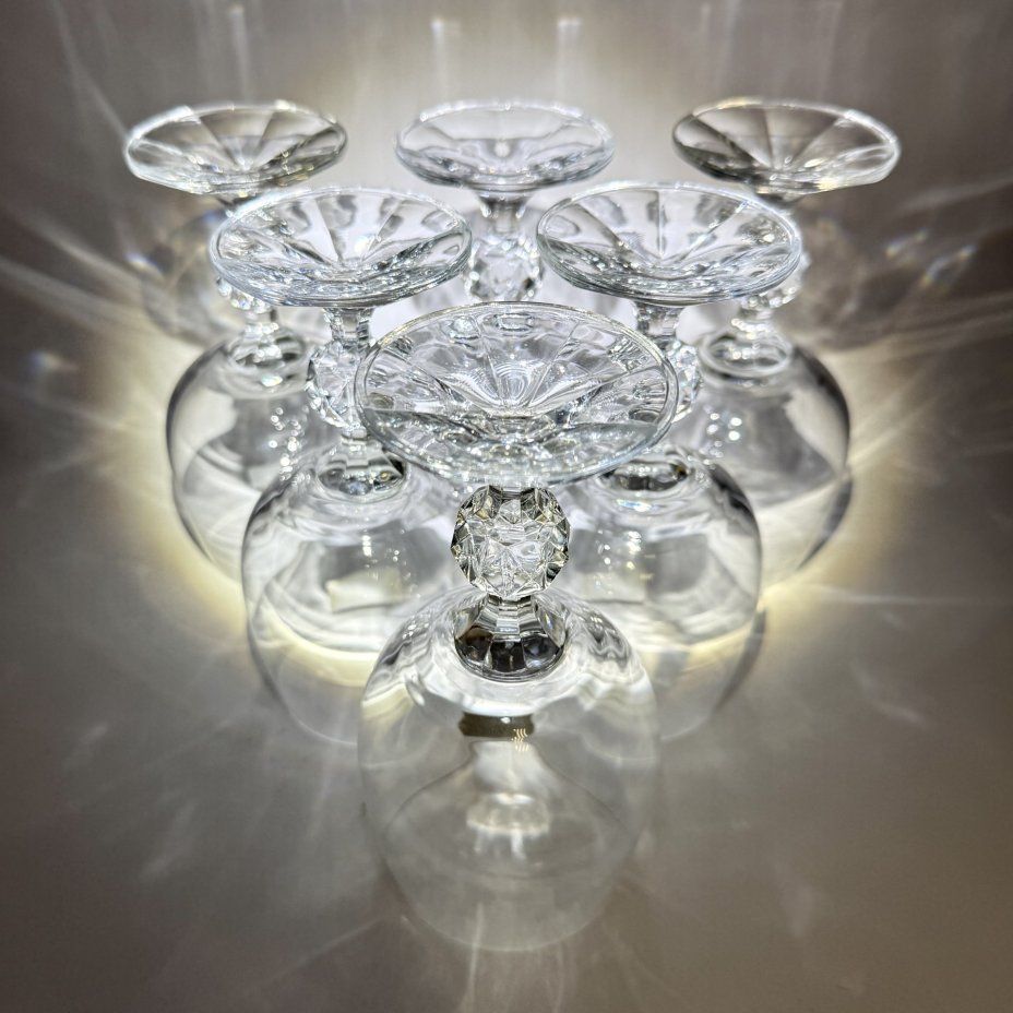 Набор из 6-ти винных бокалов, стекло, Bohemia Crystal (Bohemia Glass), Чехословакия, 1970-1990 гг.