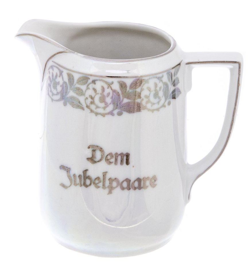 Сервиз чайный "dem jubelpaare", с золотым орнаментом, на 2 персоны, фарфор, люстр, золочение, ALBOTH&KAISER, Bavaria, Germany, 1922-1927 гг., Alka-Kunst Alboth & Kaiser Bavaria