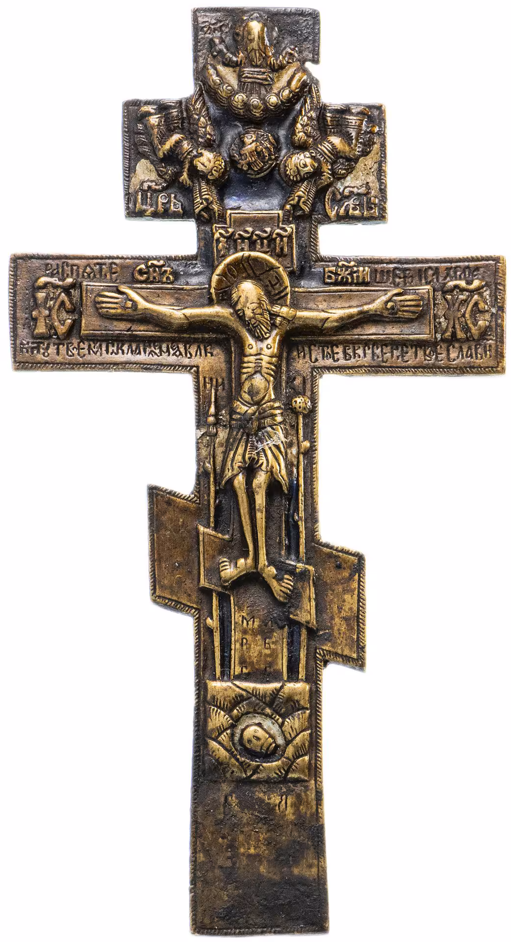 Крест напрестольный "Распятие Христово", медь с эмалью, 1850-1910 вв.