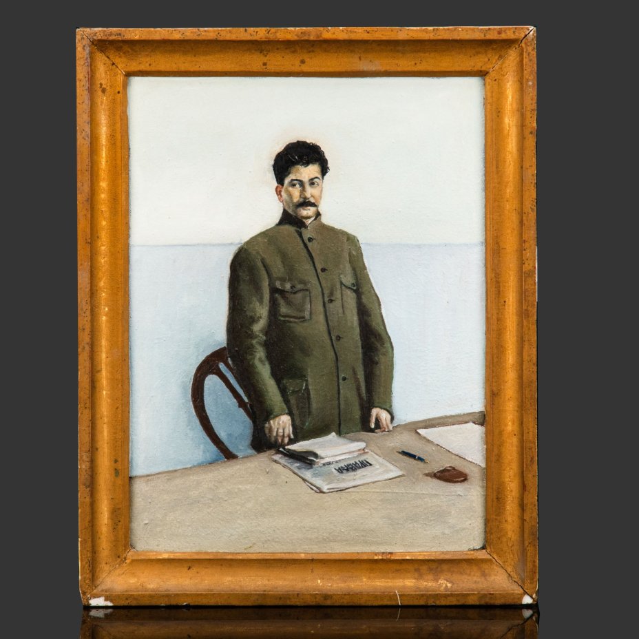 Картина "Портрет И.В. Сталина" (по оригиналу И.И. Бродского, 1928 года) художник Ефанов (1921 г.р.)