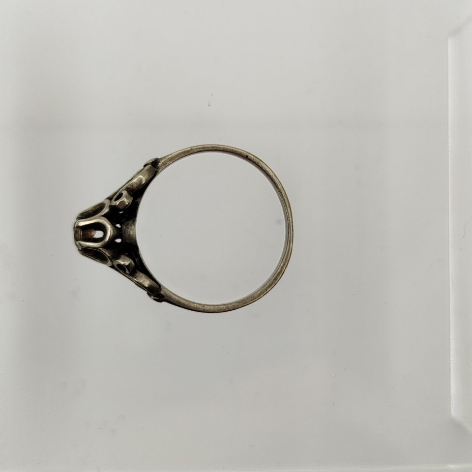 Кольцо винтажное с прозрачной вставкой, мельхиор, Россия, 1970-1990 гг.