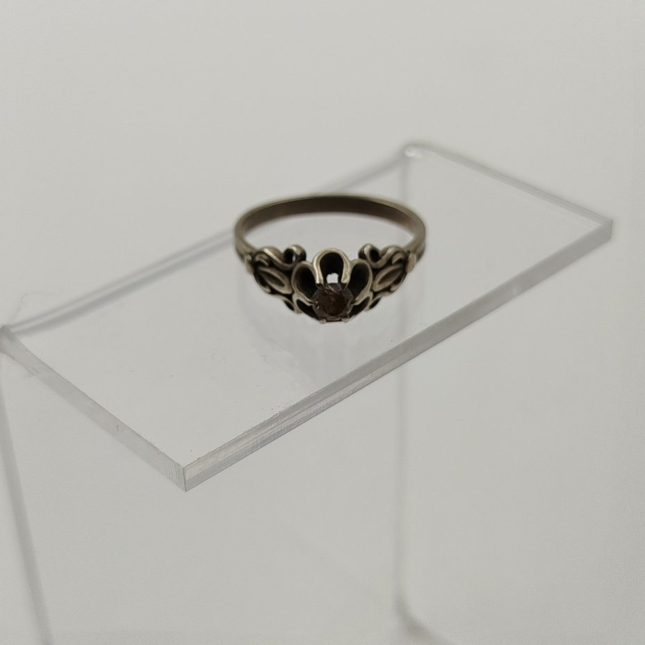 Кольцо винтажное с прозрачной вставкой, мельхиор, Россия, 1970-1990 гг.