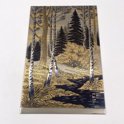 Панно декоративное  "Лесной ручей", сталь, Златоуст, Российская Федерация, 1990 г.