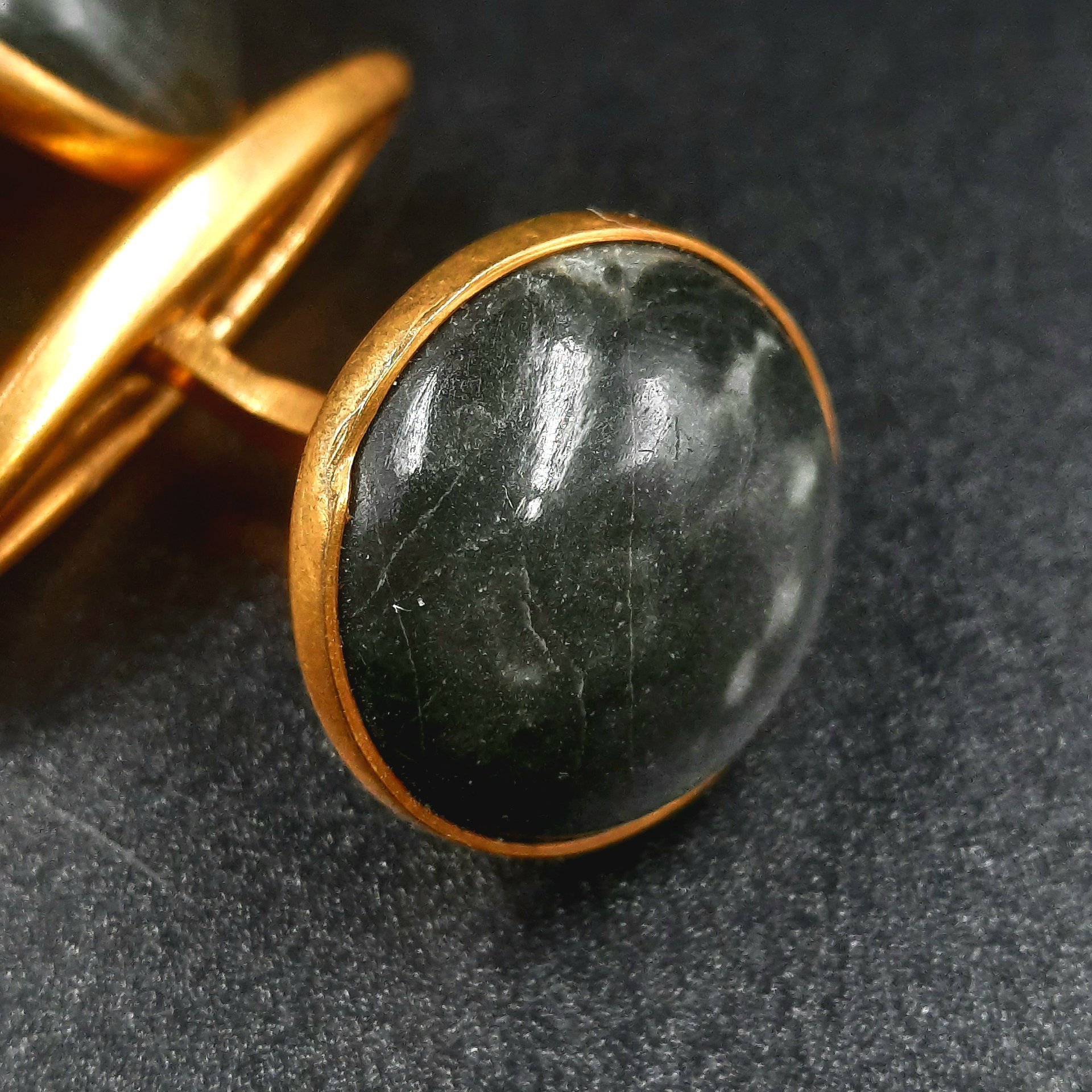 Запонки винтажные (в коробке), латунь, камень, СССР, 1960-1990 гг.