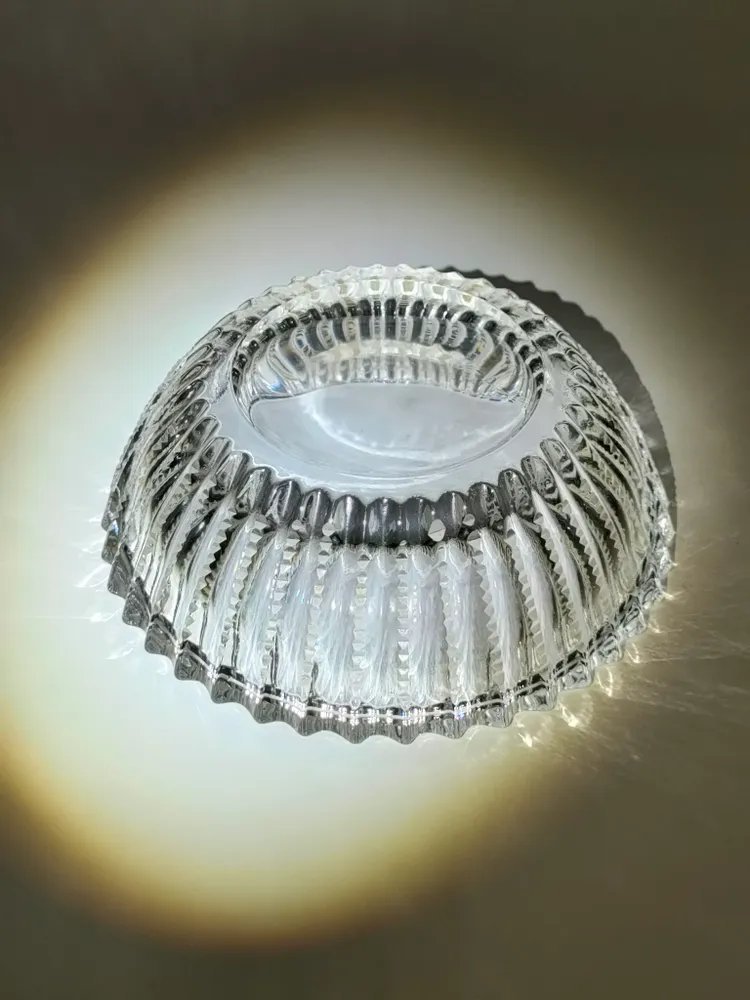Ваза (конфетница) с рельефным декором, стекло, СССР, 1970-1990 гг.