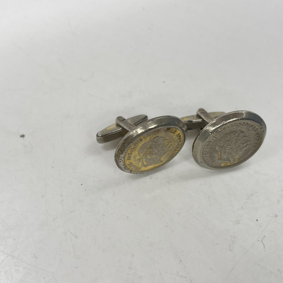 Запонки с копией австрийского дуката Франца Иосифа