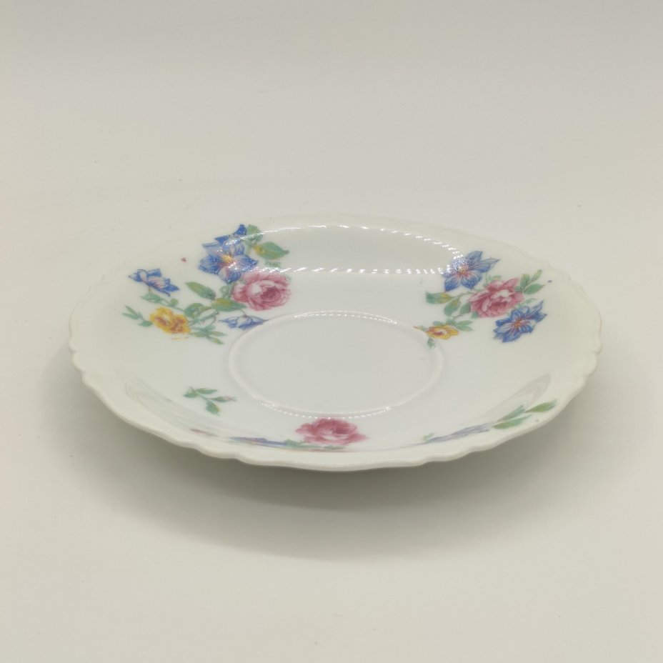 Блюдце с цветочным декором, фарфор, деколь, Haviland, Limoges France, Франция, 1920-1931 гг.