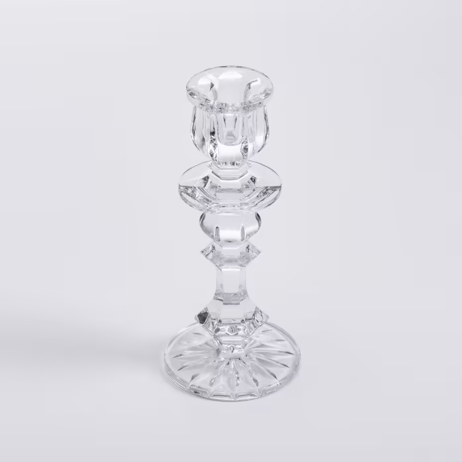 Подсвечник с фигурным туловом, хрусталь, СССР, 1970-1990 гг.
