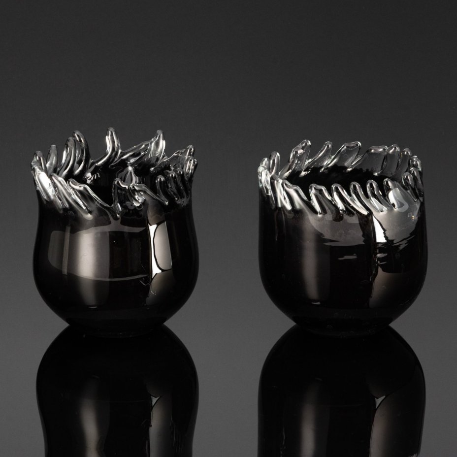 Парные широкие вазы, Cleybergh Glass