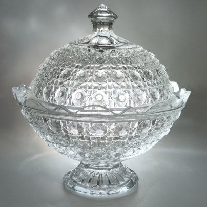 Конфетница "Шапка Мономаха", стекло, пресс, СССР, 1970-1990 гг.