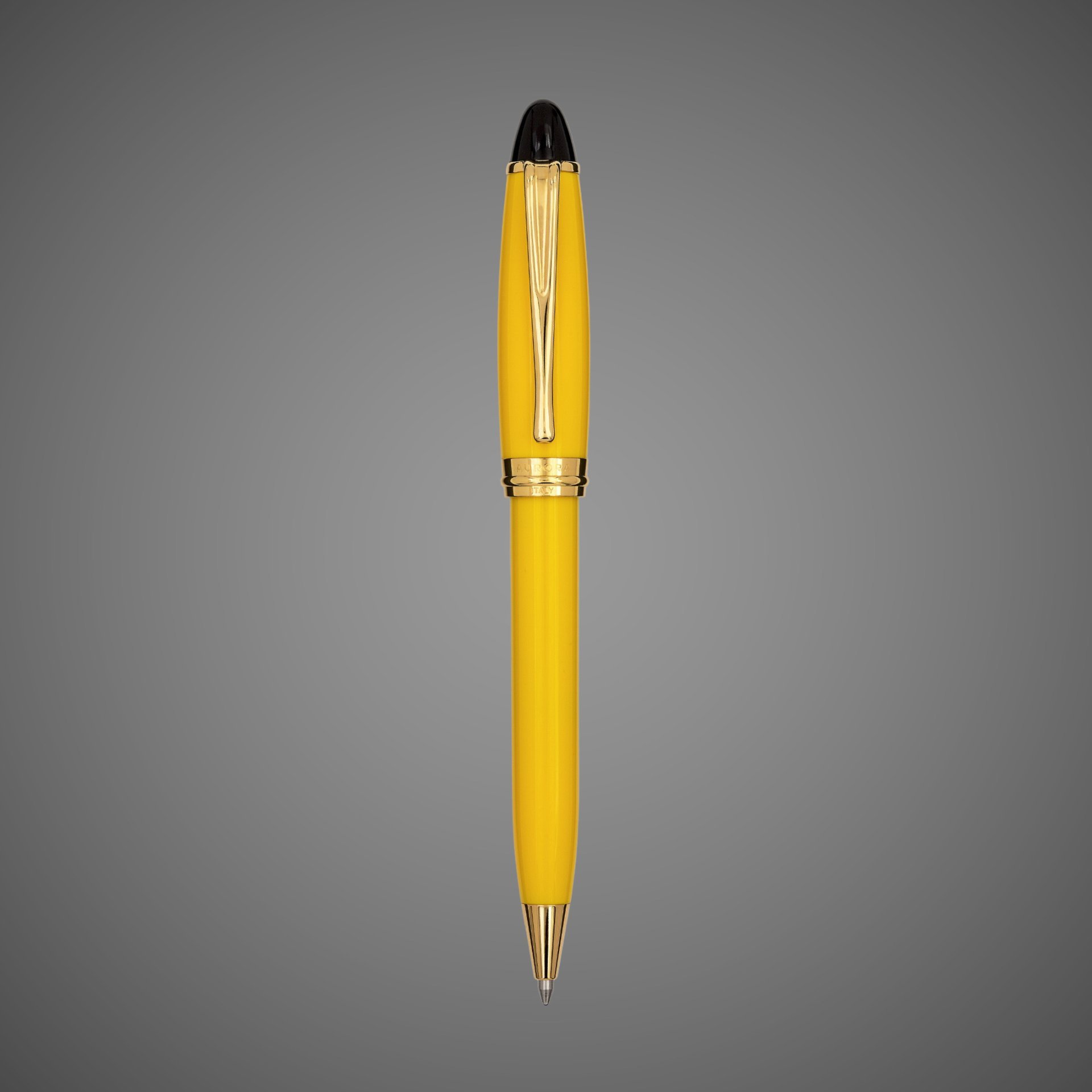 Шариковая ручка Aurora Ipsilon Resin Yellow CT, в подарочной коробке, Лаки и смолы: лак, позолота, позолота, смола