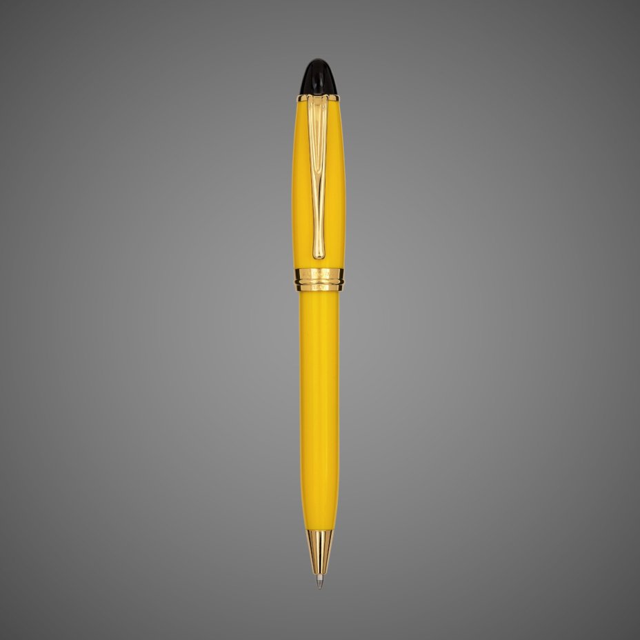 Шариковая ручка Aurora Ipsilon Resin Yellow CT, в подарочной коробке, Лаки и смолы: лак, позолота, позолота, смола
