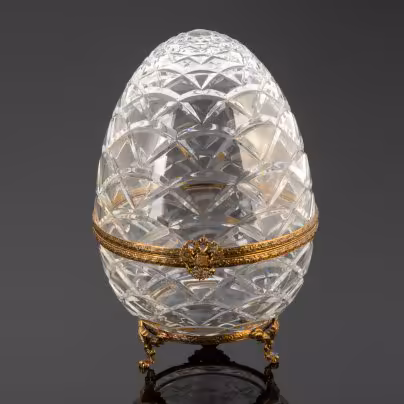 Шкатулка в виде яйца с накладкой в виде двуглавого орла, Фаберже (Faberge)