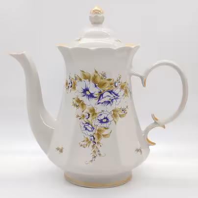 Кофейник с цветочным декором, Коростенский фарфоровый завод (КФЗ)