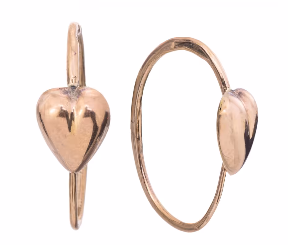 Серьги "Сердечки", золото 56 пр., мастер СК, Российская Империя, 1908-1917 гг.