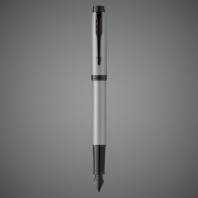 Перьевая ручка Parker IM Achromatic, Grey BT, перо: F, цвет чернил: blue, в подарочной упаковке., Лаки и смолы: лак, латунь