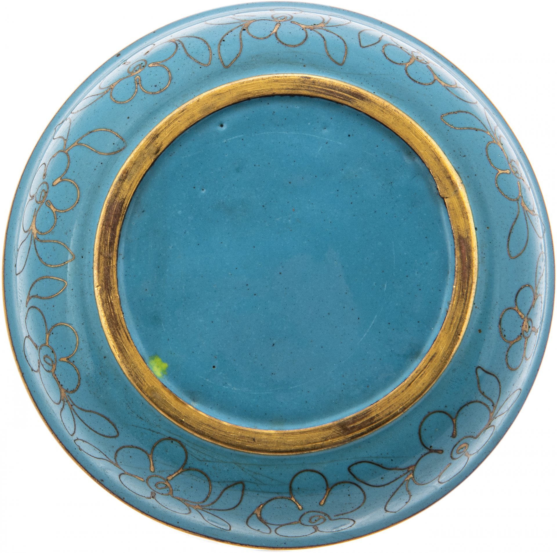 Розетка (блюдце) с изображением цветов, латунь, клуазоне, Китай, 1950-1980 гг.